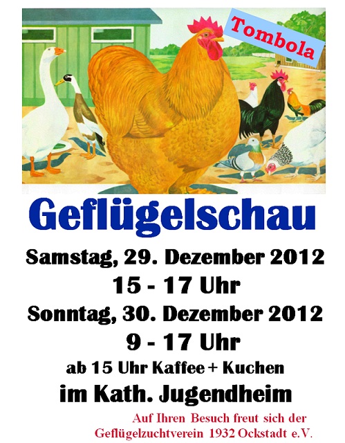 Plakat Lokalschau Geflügelzuchtverein
